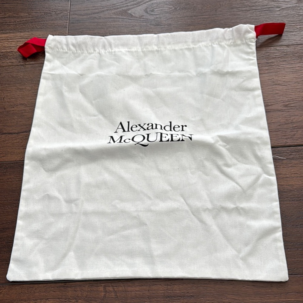 Alexander McQueen Cream  Fabric Dust Bag with Black Logo